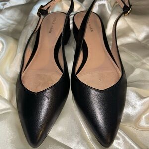 Cole Haan Black Pointed Toe Flats